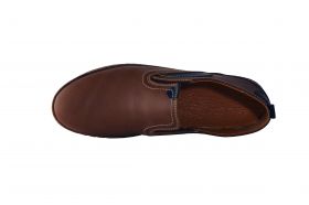 Кафяви мъжки обувки със сини елементи