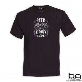 Ежедневна мъжка черна тениска с щампа